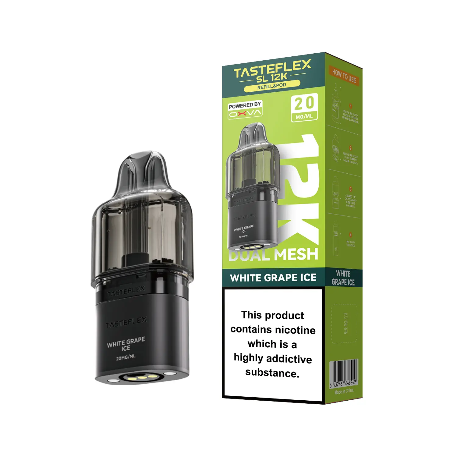 White Grape Ice Oxva Tasteflex SL 12K Prefilled Pod